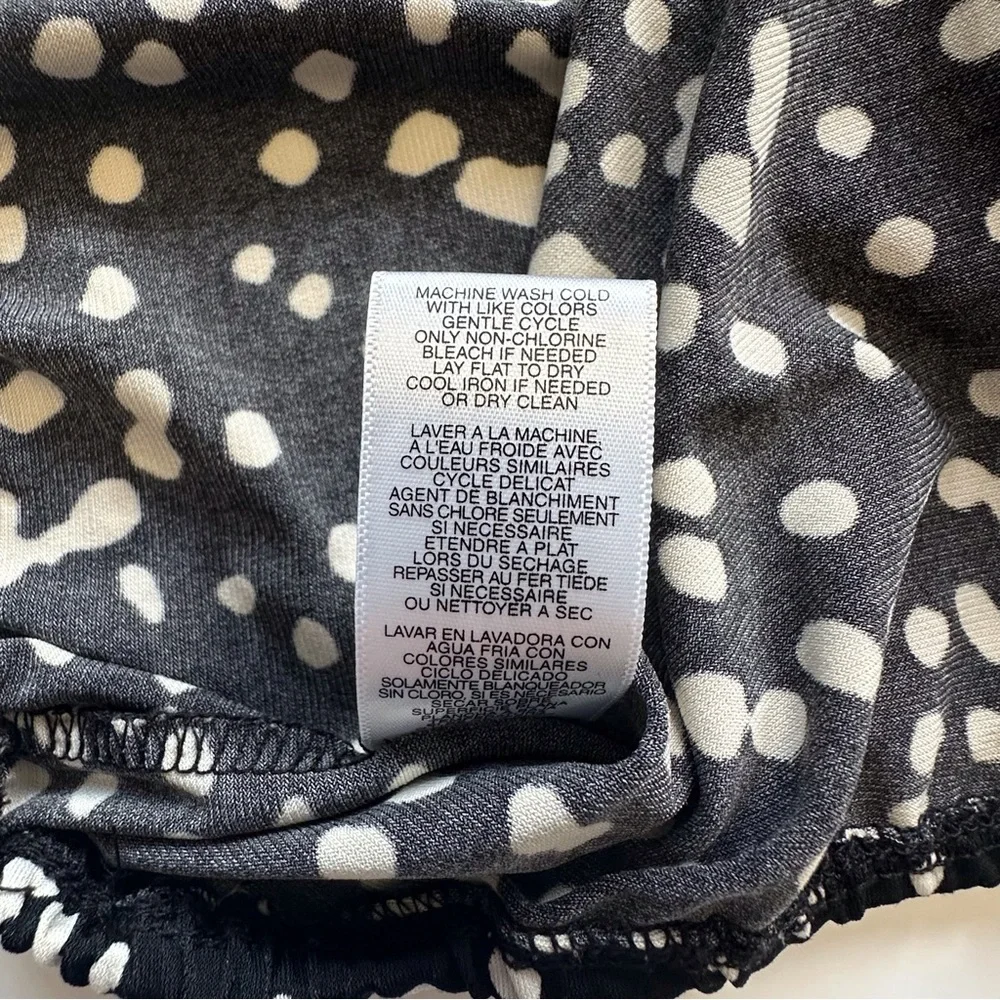 Michael‎ Kors 3/4 Sleeve Blouse Women’s 1x Black White Print Scoop Neck